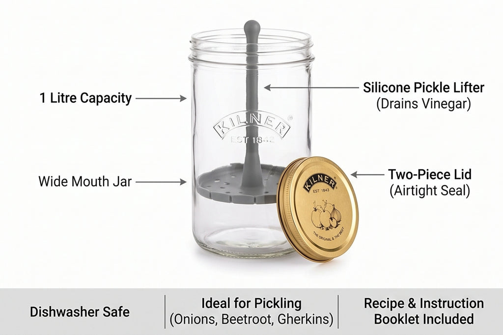 Kilner Pickle Jar with Lifter 1 Litre