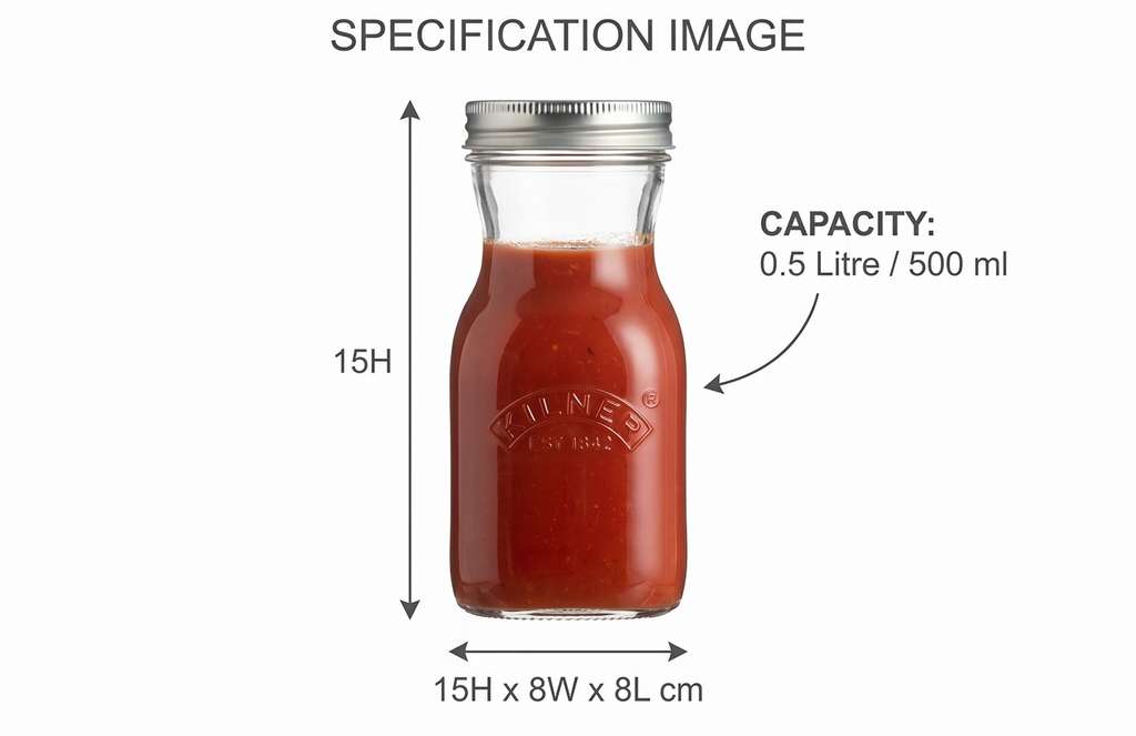 Kilner Juice and Sauce Glass Bottles 0.5 Litre
