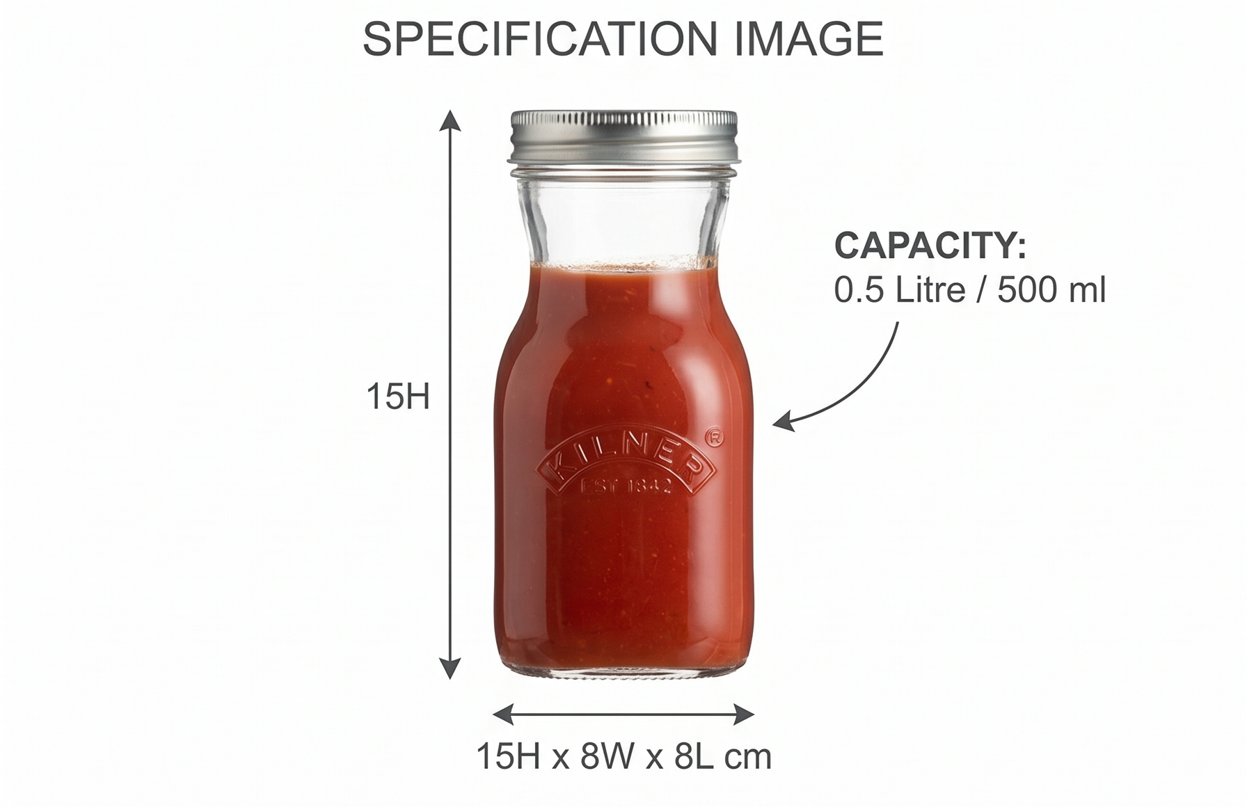 Kilner Juice and Sauce Glass Bottles 0.5 Litre