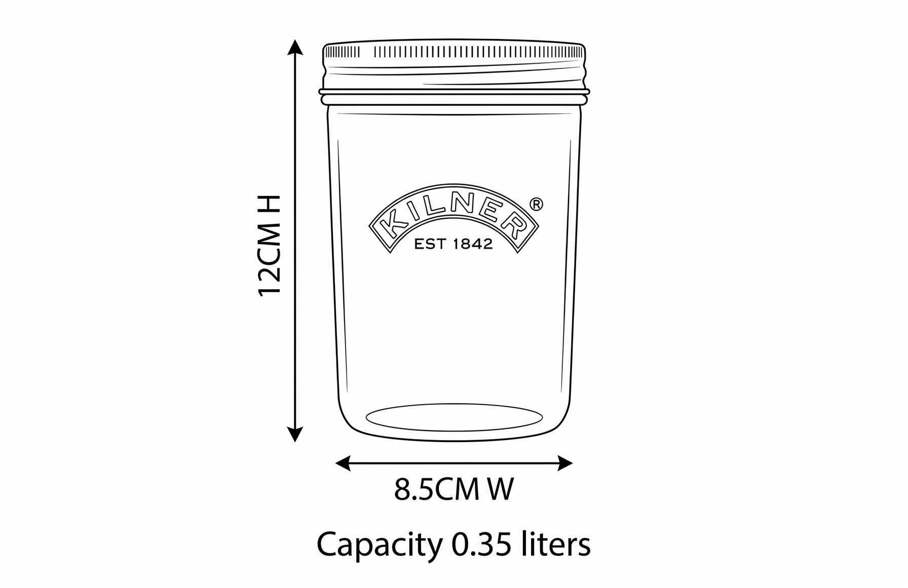 Kilner Wide Mouth Preserve Jar 0.35 Litre