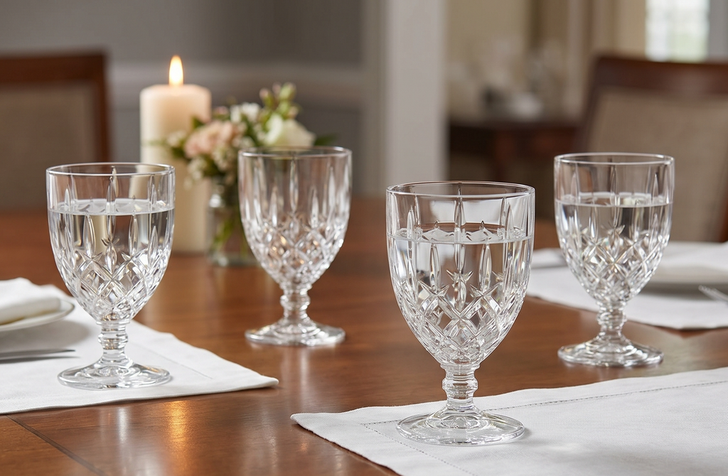 Nachtmann Noblesse Collection Small Goblet, set of 4, Made of Crystal Glass, Clear, for Holidays and Parties, Water Drinking Glasses, Goblets, Dishwasher Safe