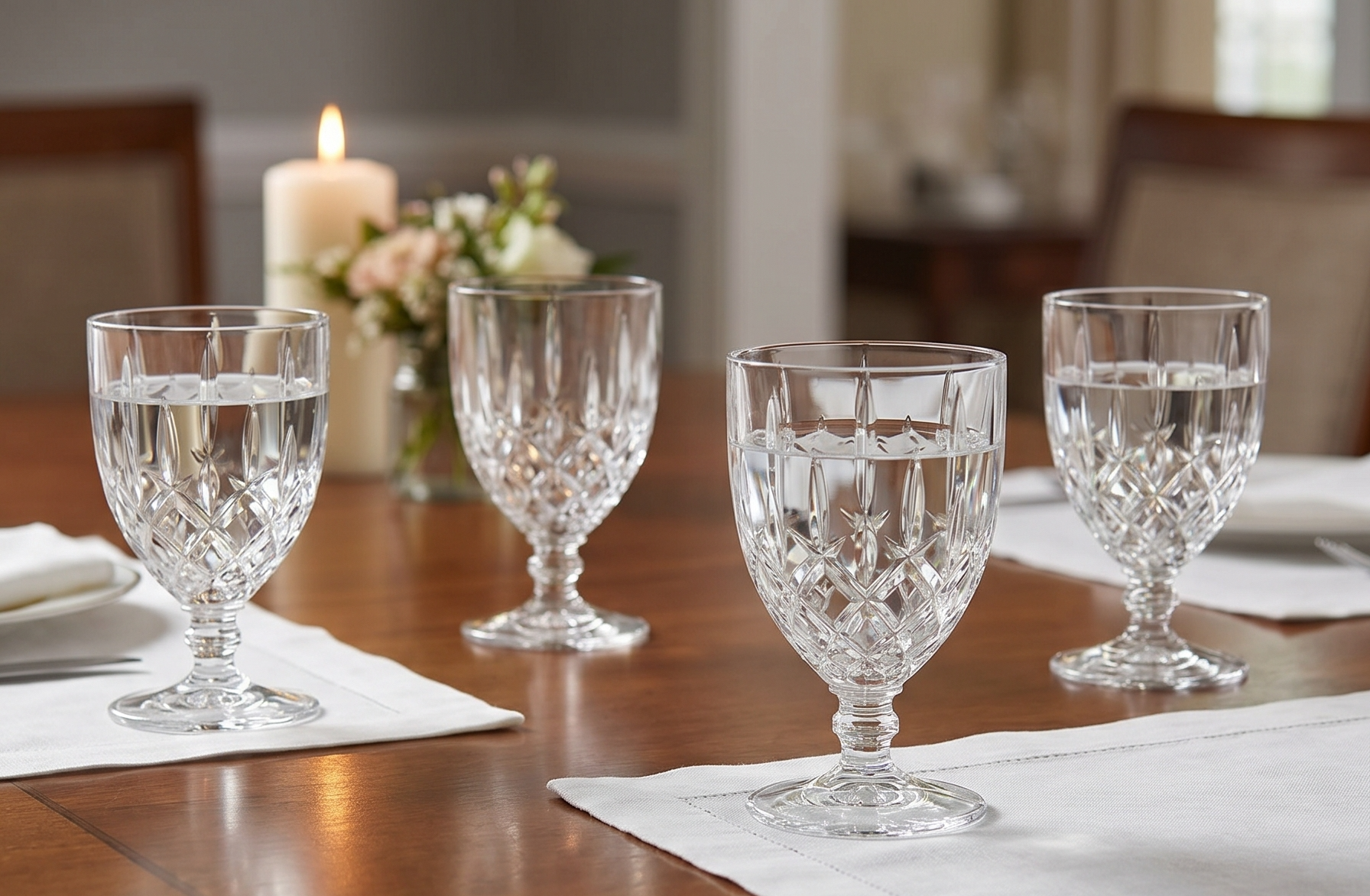 Nachtmann Noblesse Collection Small Goblet, set of 4, Made of Crystal Glass, Clear, for Holidays and Parties, Water Drinking Glasses, Goblets, Dishwasher Safe