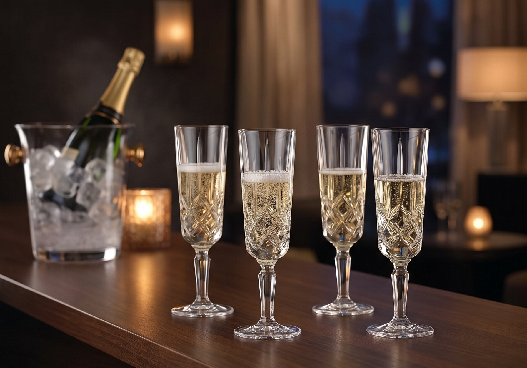 Nachtmann Spiegelau Noblesse Z109580 Champagne Glasses Set of 4 Glass Capacity Approx. ml Transparent