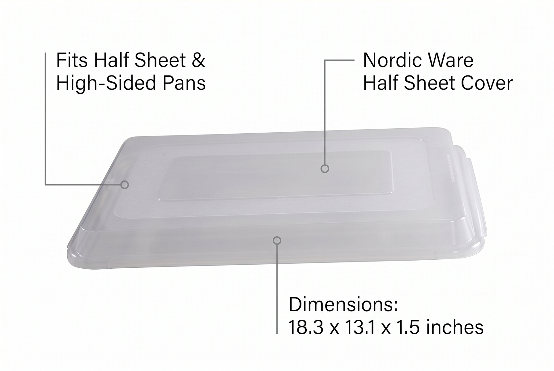 Nordic Ware Half Sheet Cover, 13 by 18 Inch, Clear