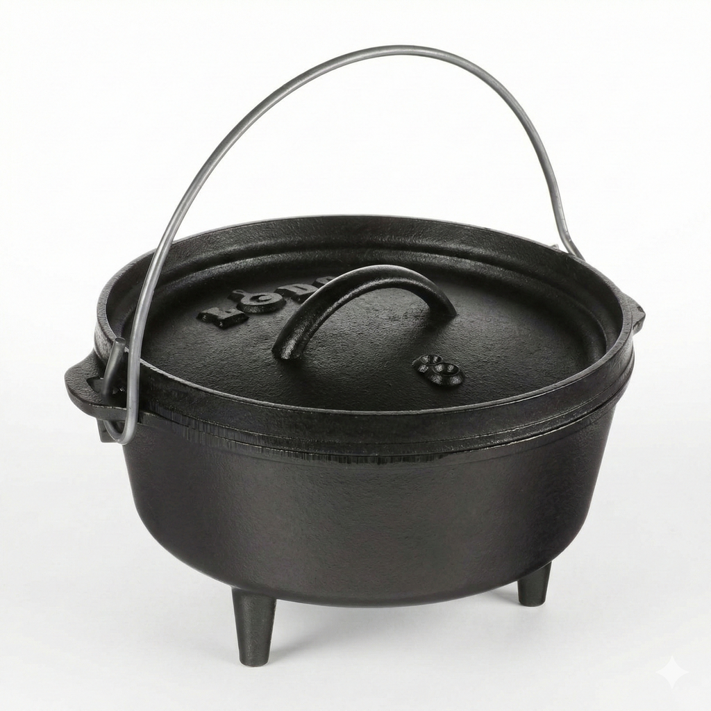 Lodge 2 Quart Pre-Seasoned Cast Iron Camp Dutch Oven with Lid - Dual Handles - Use in the Oven, on the Stove, on the Grill or over the Campfire - Black