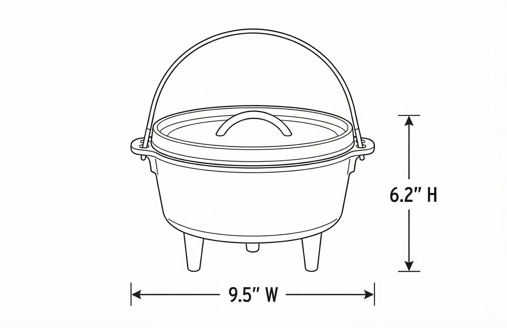 Lodge 2 Quart Pre-Seasoned Cast Iron Camp Dutch Oven with Lid - Dual Handles - Use in the Oven, on the Stove, on the Grill or over the Campfire - Black
