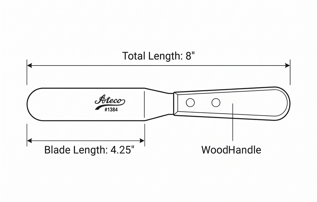 Ateco Small S/S 4-1/4" Spatula w/ Wood Handle