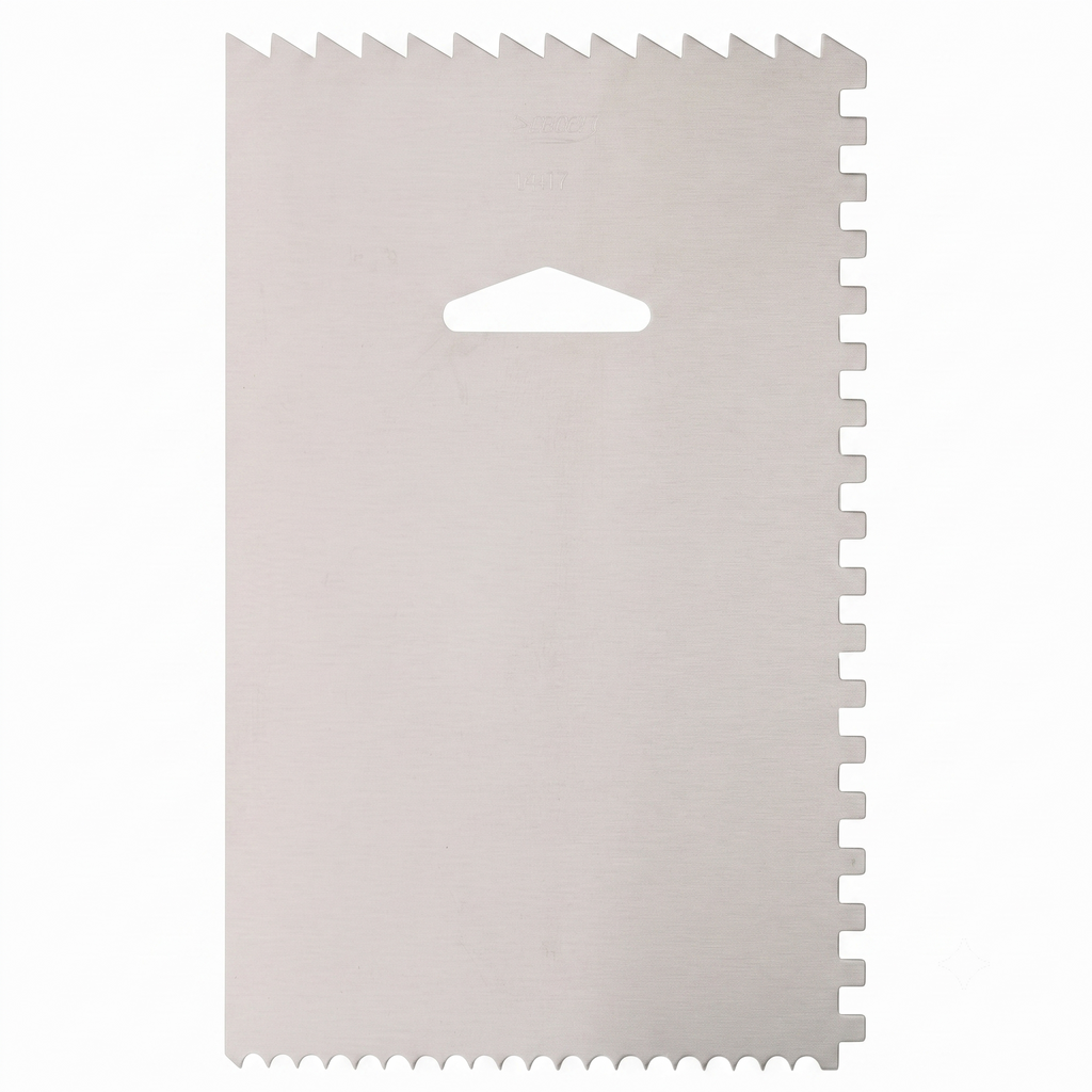 Ateco Decorating Comb & Icing Smoother, 4 Sided Baking Supplies, 6 x 3.75, Silver