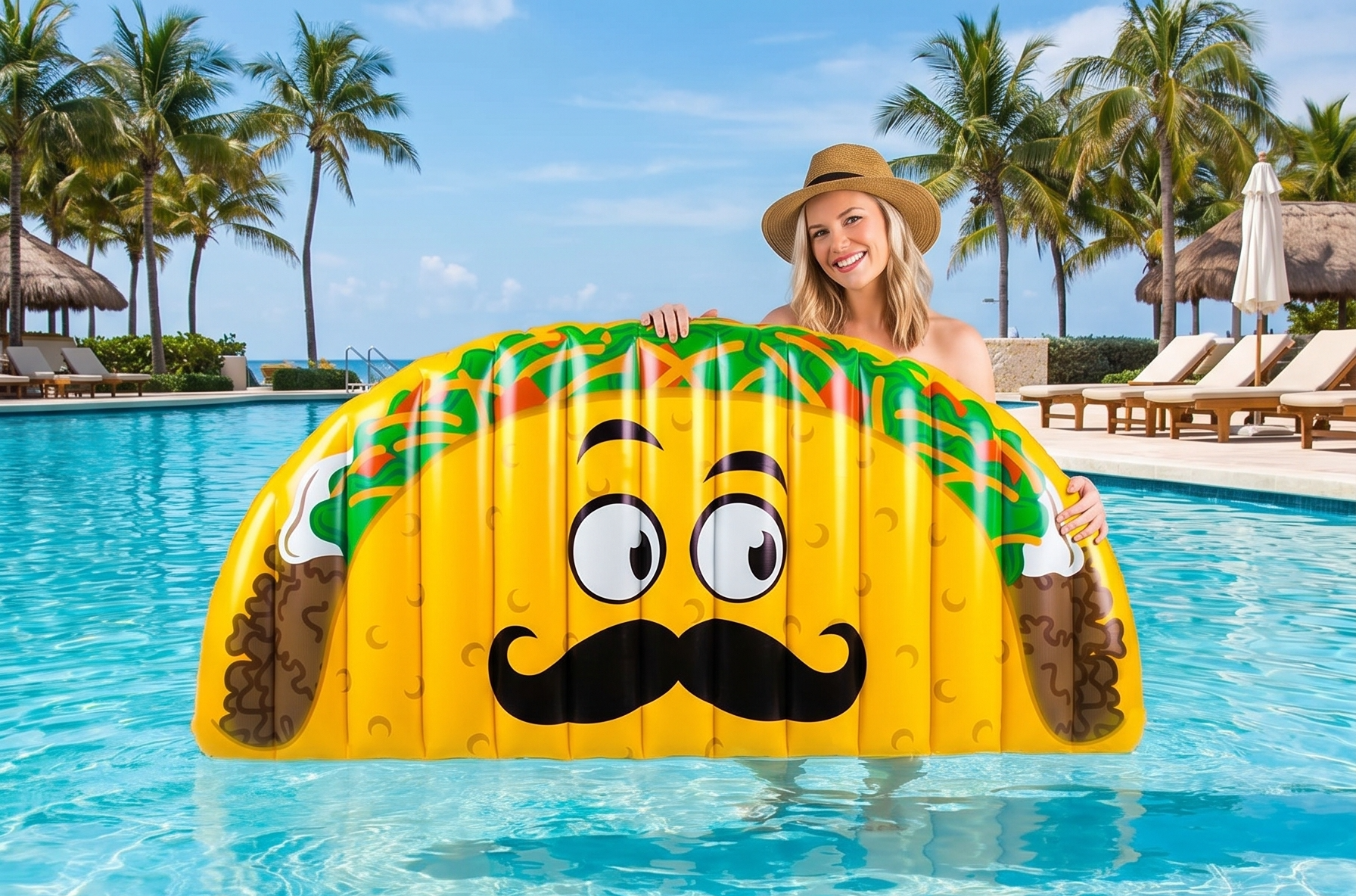 BigMouth Inc. Pool Float, Large Lounge Raft, Durable Vinyl Floatie, Summer Pool Party Water Toy