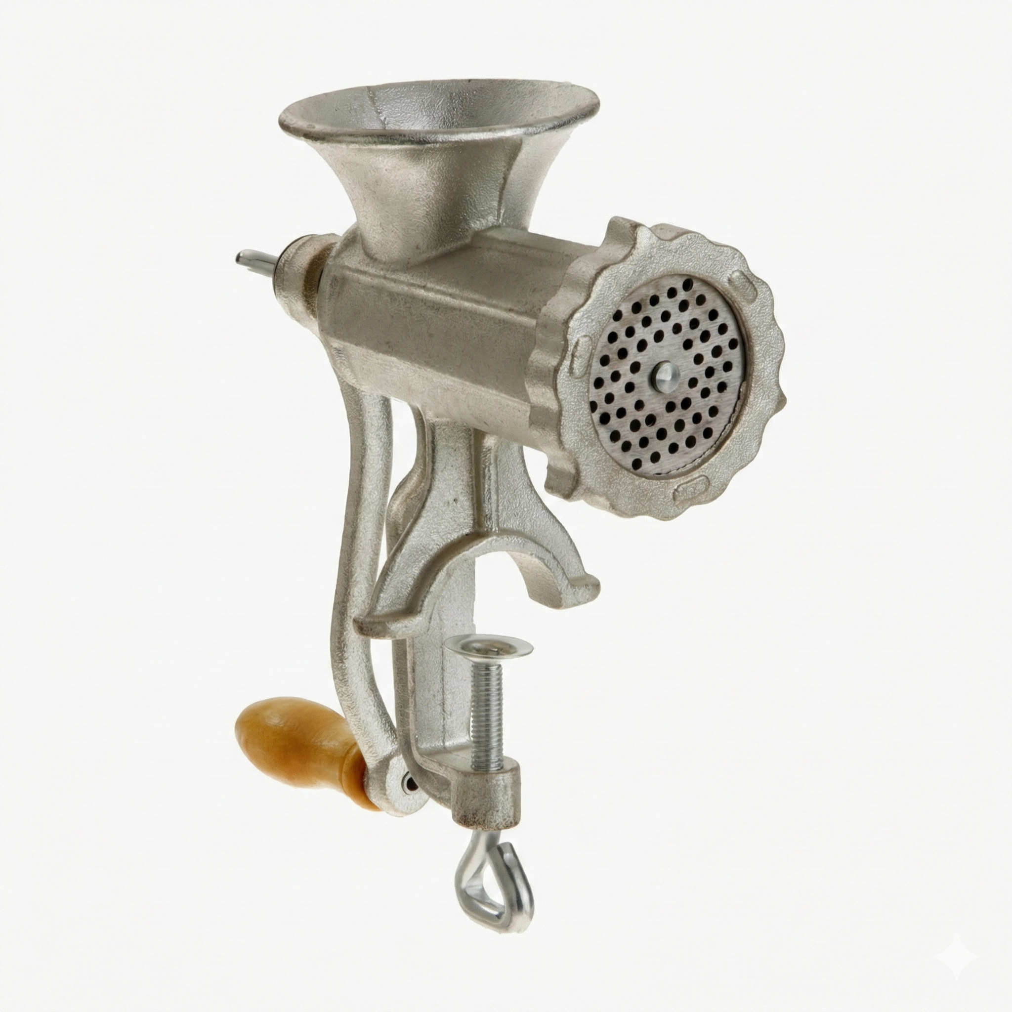 Meat Grinder w Tabletop Clamp & 2 Cutting Disks, Cast Iron Heavy Duty Sausage Maker & Manual Meat Mincer- Homemade Burger Patties, Ground Beef & More, Portable Holiday Cooking, Kitchen Essential Gift