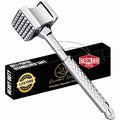 Stainless Steel Meat Tenderizer Tool, Premium Meat Mallet with Non-Slip Grip, Dual-sided Kitchen Mallet Ideal for Tenderizing Steak, Poultry & Chicken Cutlet, Dishwasher Safe with Lifetime Replacement
