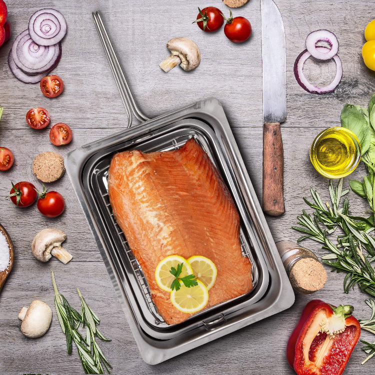 Camerons Stovetop Smoker - The Original Stainless Steel Smoker Value Pack with 3 Bonus Pints of Wood Chips,CAM_SMKW3PTS_C31-CA