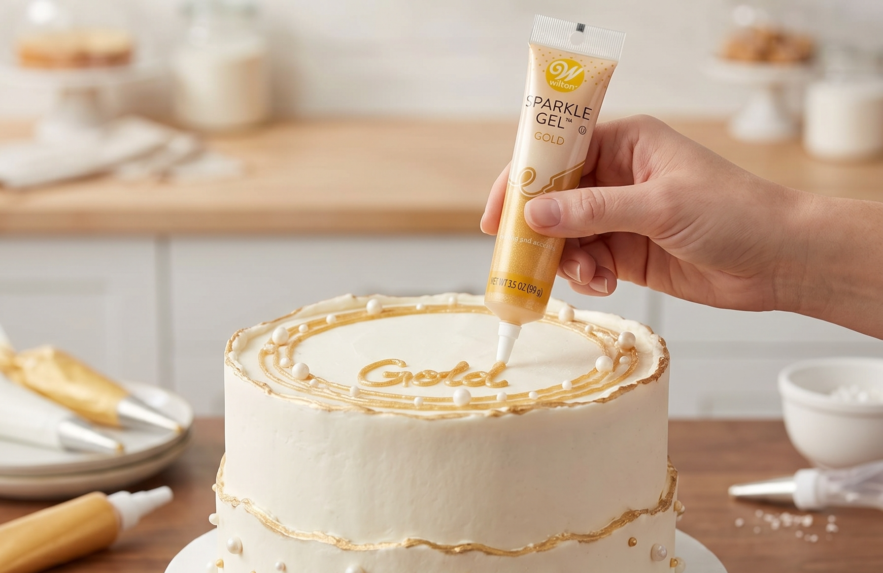 Wilton Sparkle Gel Icing, 3.5 Ounce, Gold