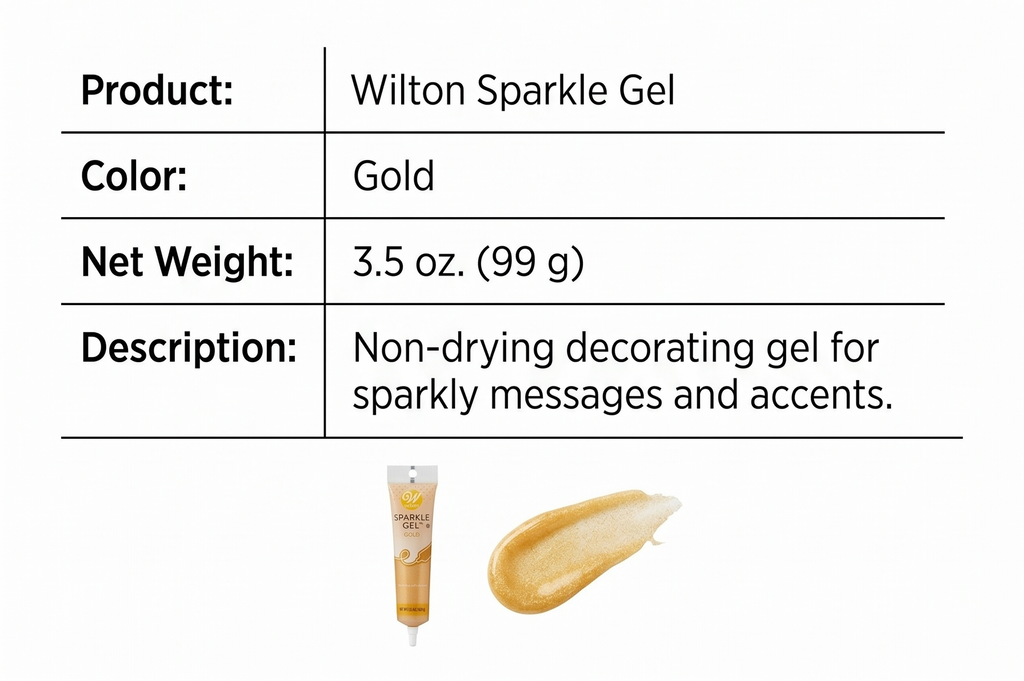 Wilton Sparkle Gel Icing, 3.5 Ounce, Gold