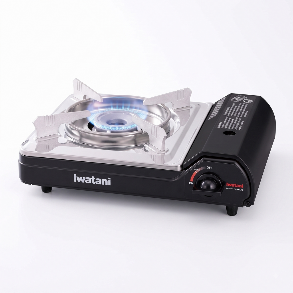 Iwatani Cassette Feu Butane VA-30 Camp Stove, one, BLACK