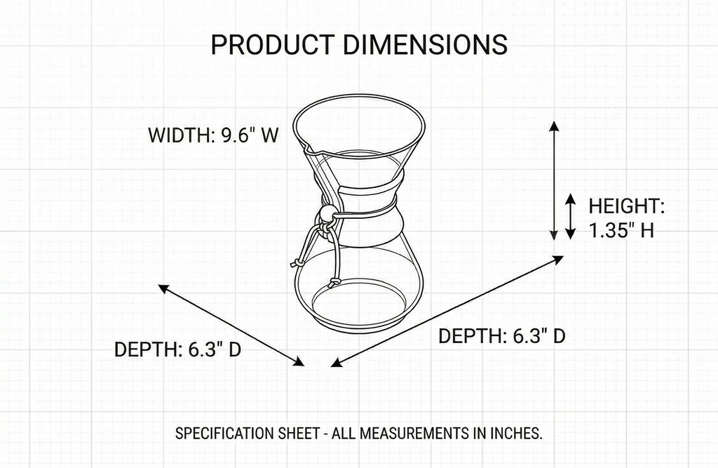 Chemex Pour-Over Glass Coffeemaker - Classic Series - 6-Cup - Exclusive Packaging
