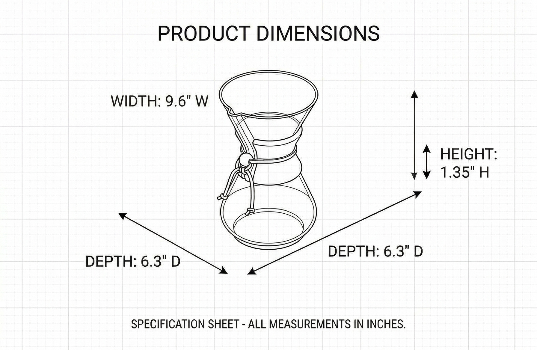 Chemex Pour-Over Glass Coffeemaker - Classic Series - 6-Cup - Exclusive Packaging