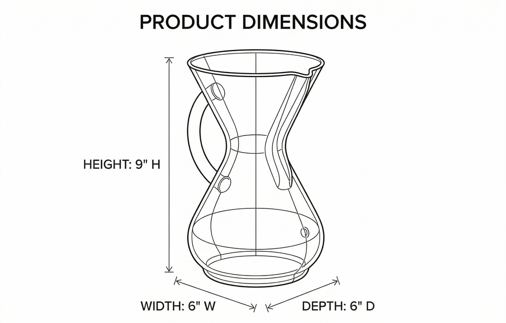 Chemex Pour-Over Glass Coffeemaker - Glass Handle Series - 6-Cup - Exclusive Packaging