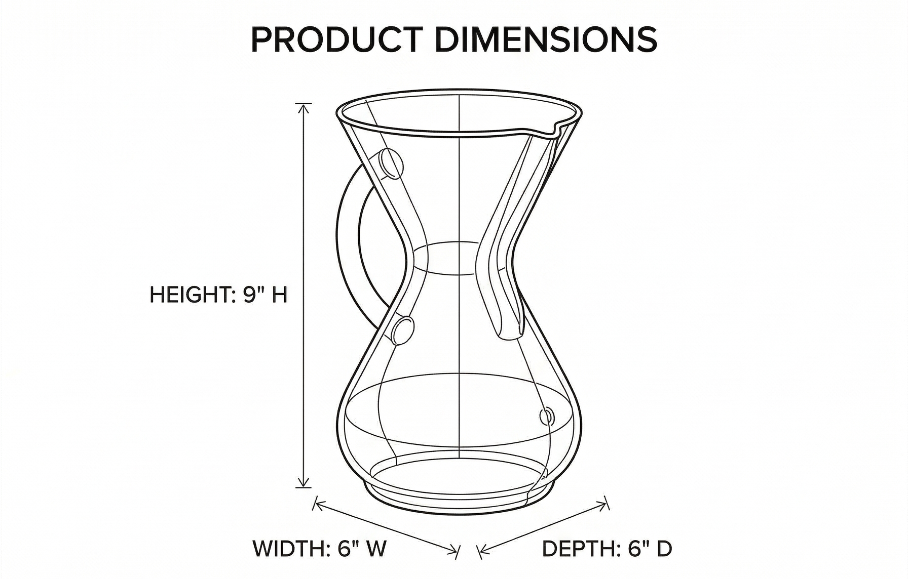 Chemex Pour-Over Glass Coffeemaker - Glass Handle Series - 6-Cup - Exclusive Packaging