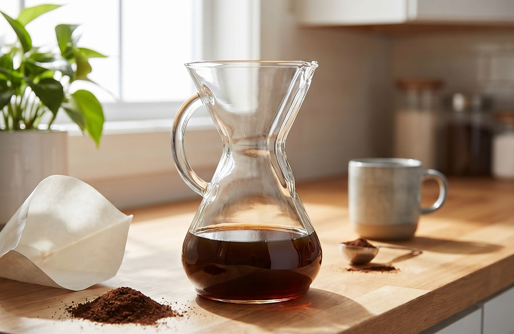 Chemex Pour-Over Glass Coffeemaker - Glass Handle Series - 10-Cup - Exclusive Packaging