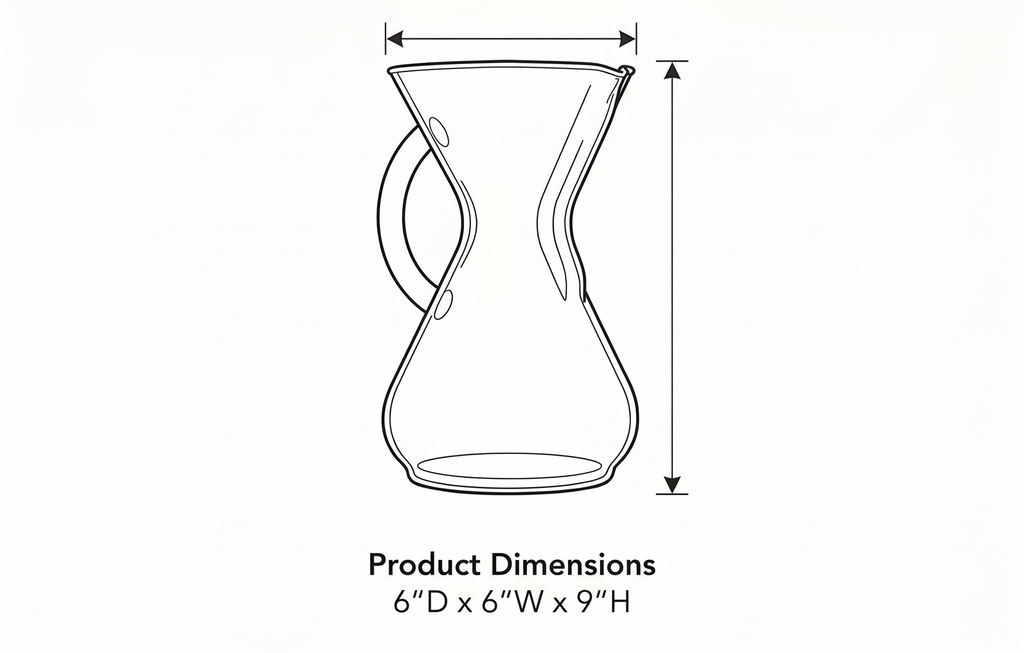 Chemex Pour-Over Glass Coffeemaker - Glass Handle Series - 10-Cup - Exclusive Packaging