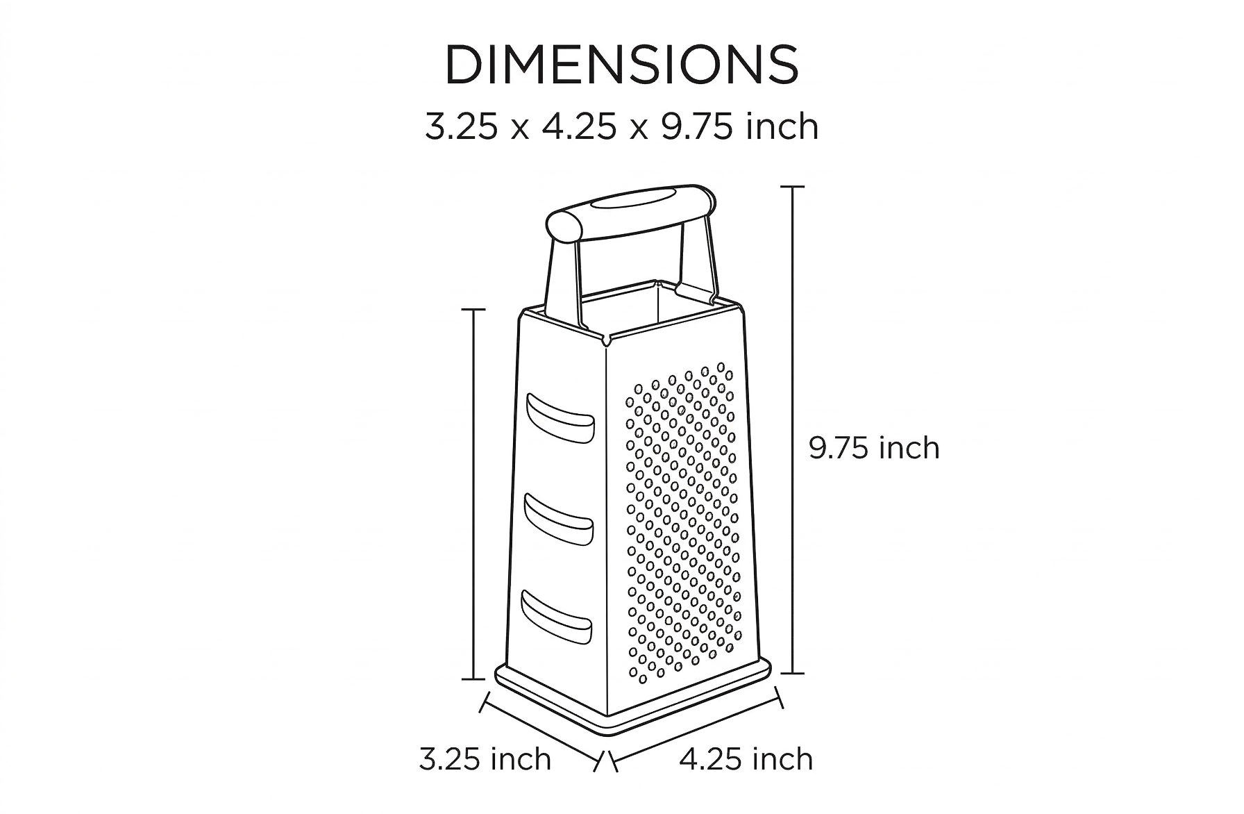 Fox Run Grater - Stainless Steel - 4 sided