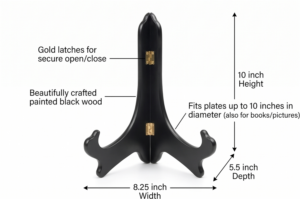 Fox Run Black Plate Stand, 10-Inch