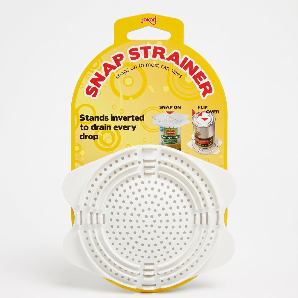 Jokari 06037 Snap-on Can Strainer - White One Size – Saves Time, Reduces Mess, Fits Most Can Sizes