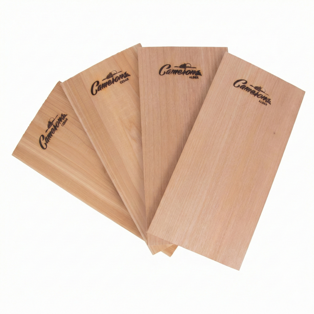 Camerons Cedar & Alder Grilling Planks - 4 Pack (5.5x11.5") - Premium Natural Wood - Easily Infuse Smoky Flavor into BBQ Salmon, Fish, Pork, Veggies, and More - Sourced in the USA - Grilling Gift Idea