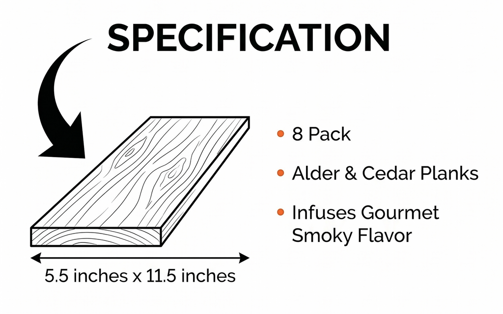 Camerons Cedar & Alder Grilling Planks - 8 Pack (5.5x11.5") - Premium Natural Wood - Easily Infuse Smoky Flavor into BBQ Salmon, Fish, Pork, Veggies, and More - Sourced in the USA - Grilling Gift Idea