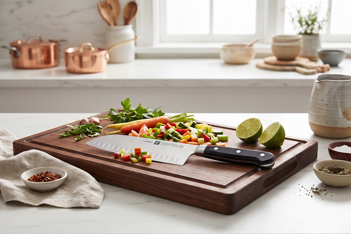 ZWILLING Professional S 7-inch Razor-Sharp German Hollow Edge Santoku Knife, Made in Company-Owned German Factory with Special Formula Steel perfected for almost 300 Years, Dishwasher Safe
