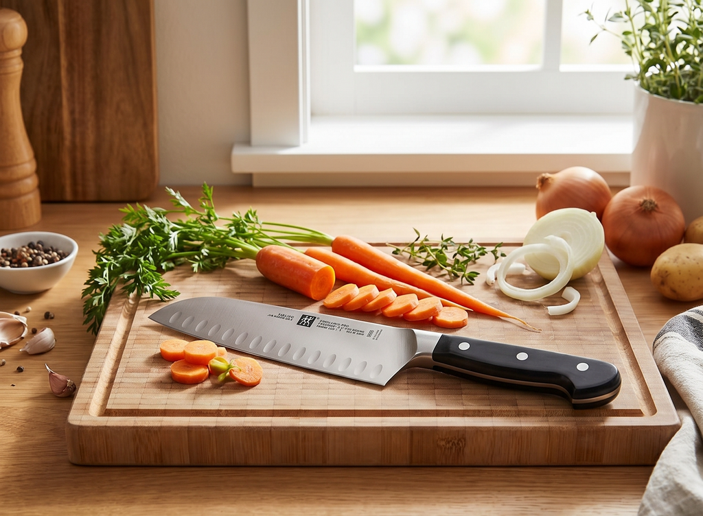 ZWILLING Pro 7-inch Hollow Edge Santoku Knife