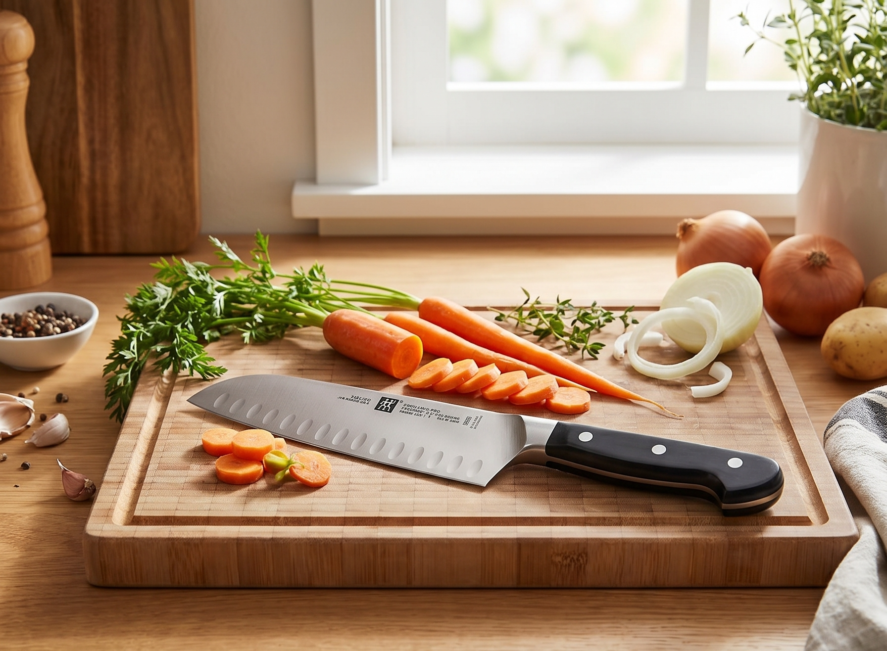 ZWILLING Pro 7-inch Hollow Edge Santoku Knife