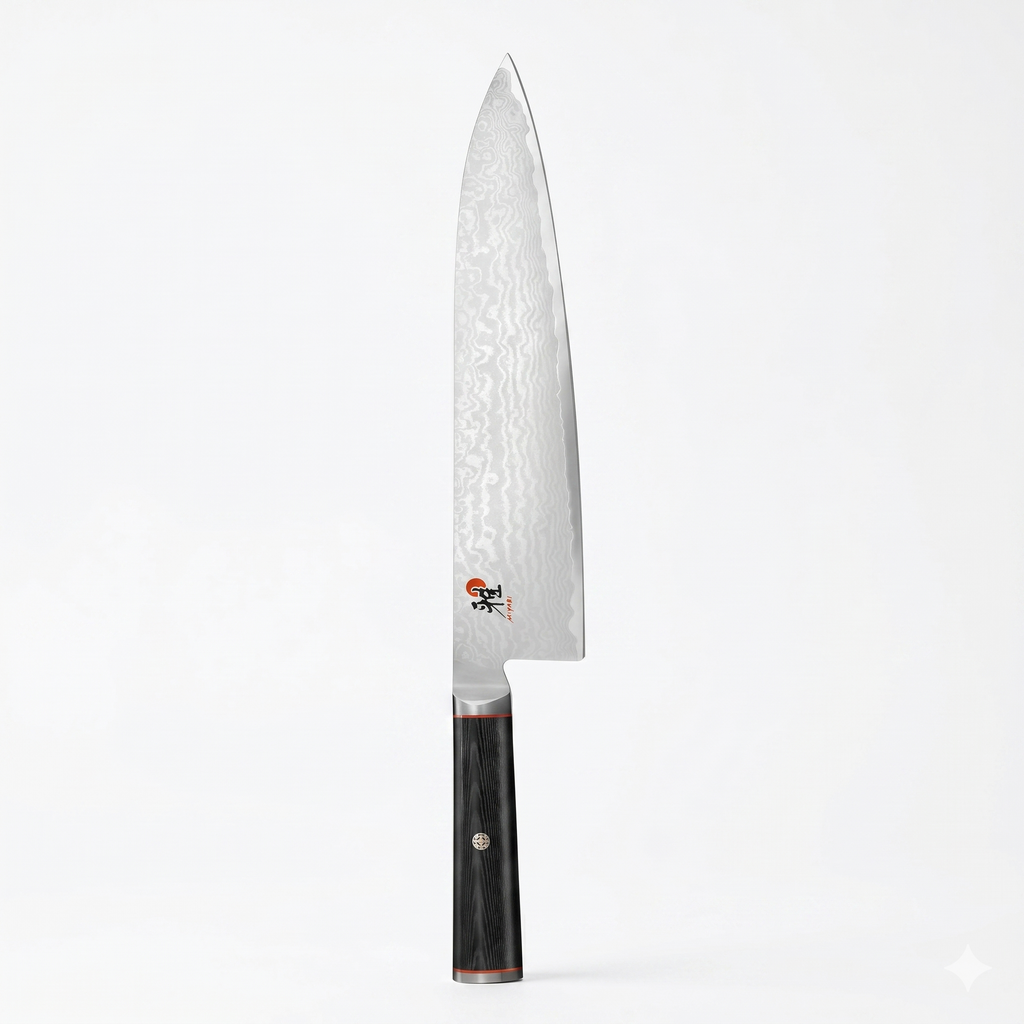 MIYABI Kaizen 9.5" Chef's Knife, Black with Red Accent, Medium (34183-243)