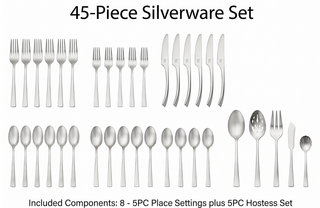 Zwilling J.A. Henckels Bellasera Satin 45 Piece Stainless Steel Flatware Set