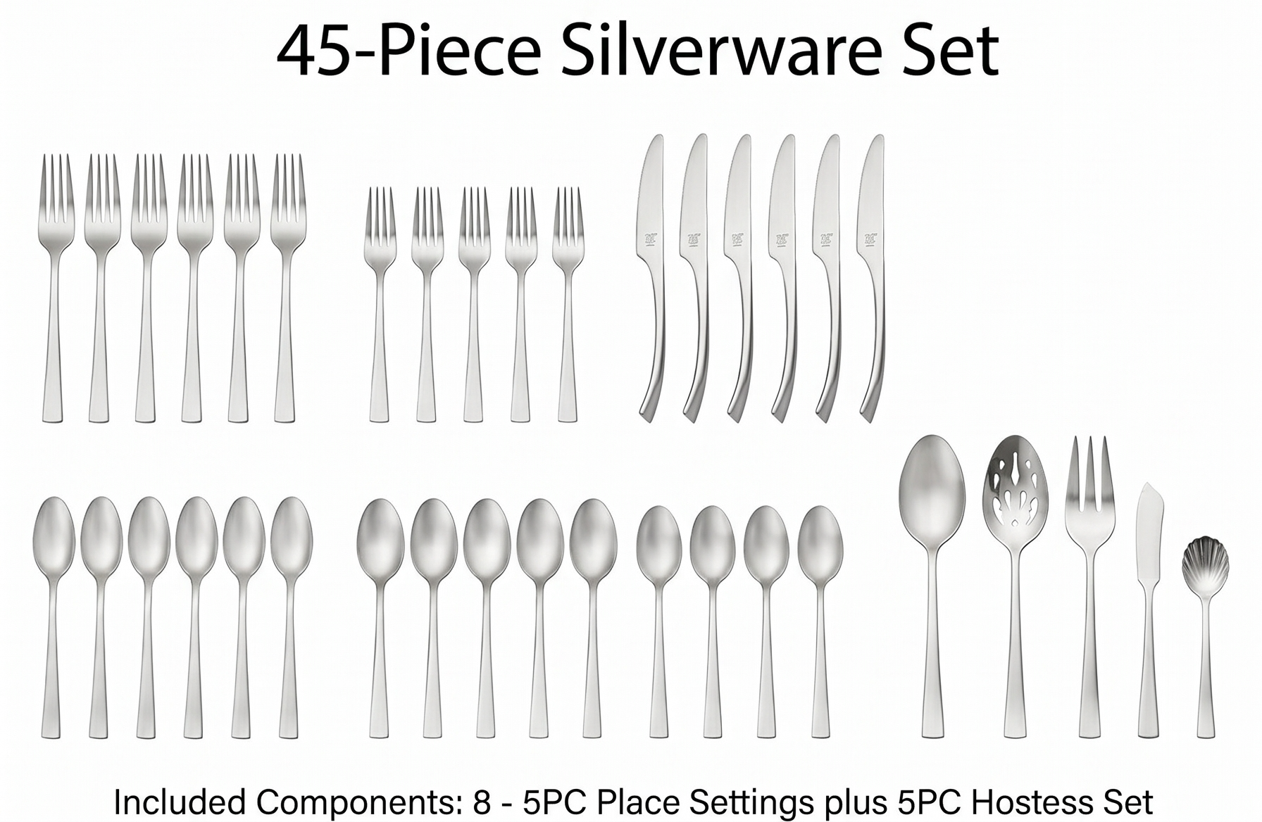 Zwilling J.A. Henckels Bellasera Satin 45 Piece Stainless Steel Flatware Set