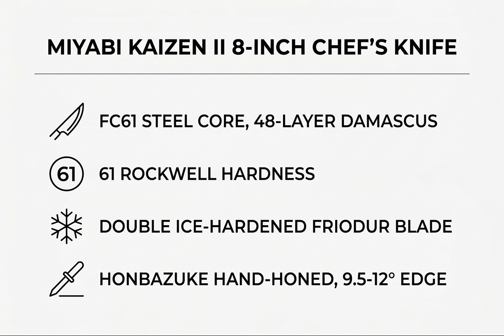 Miyabi Kaizen II 8-inch Chef's Knife, Stainless Steel
