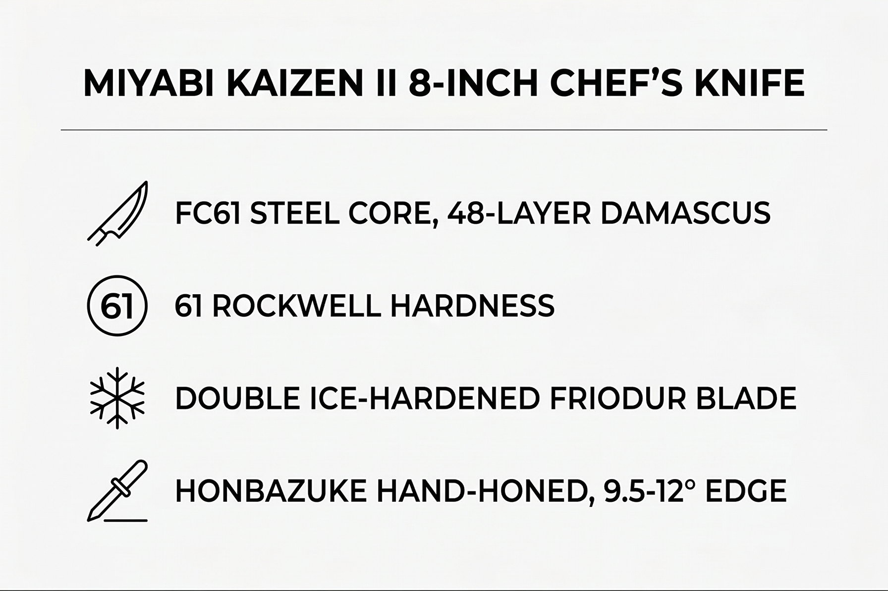 Miyabi Kaizen II 8-inch Chef's Knife, Stainless Steel