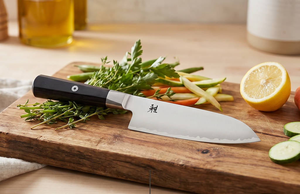 Miyabi Koh Japanese Fine Edge Santoku Knife,5.5-inch, Small Kitchen Knife, Pakkawood Octagon-shaped Handle, Hand-honed Blade Finished with Katana Edge, Handcrafted in Seki, Japan