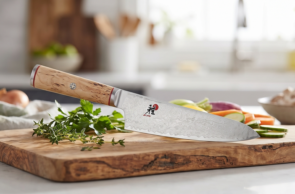 Miyabi Birchwood SG2 Japanese Prep Knife, 5.5-inch, Precision Kitchen Knife, Karelian Birch Handle, 100-layer flower Damascus pattern, Handcrafted in Seki, Japan