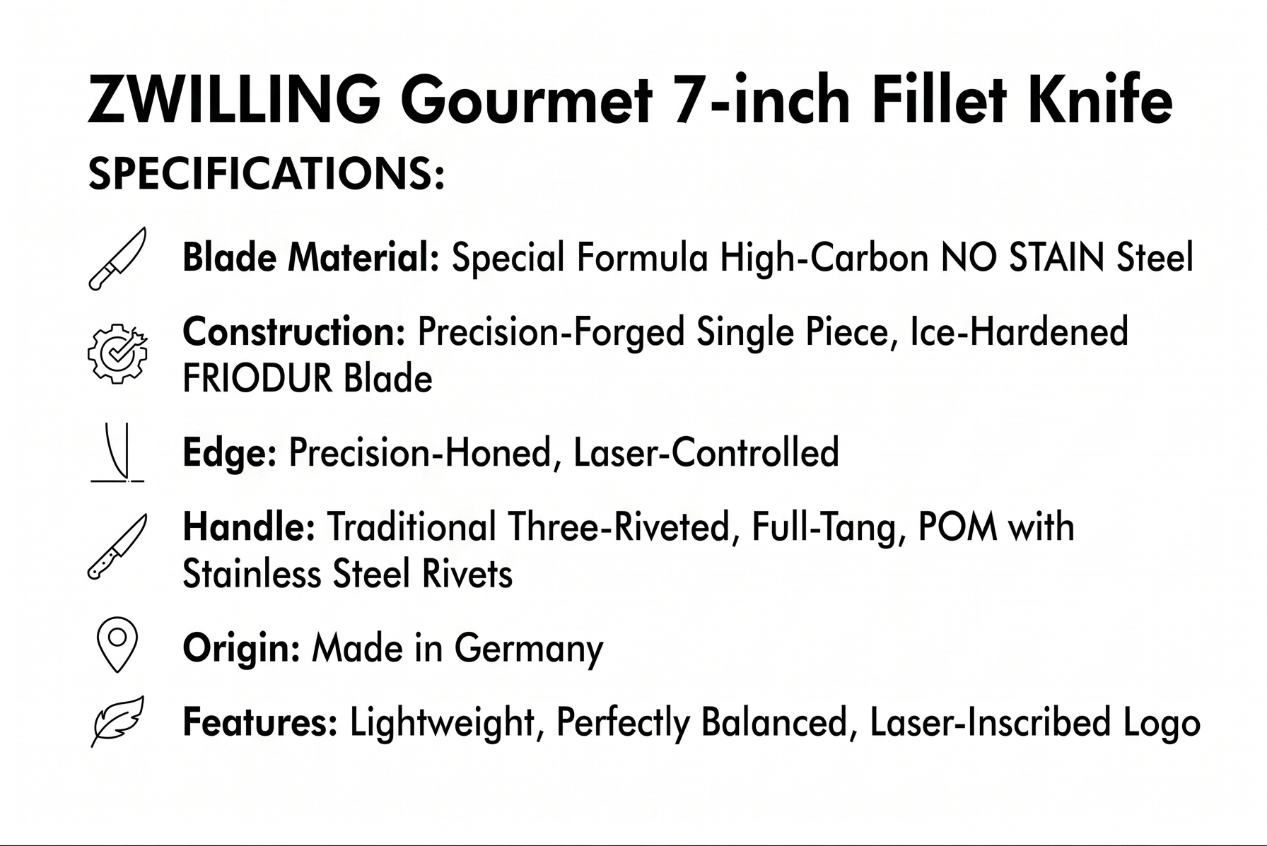 ZWILLING Gourmet 7-inch Fillet Knife