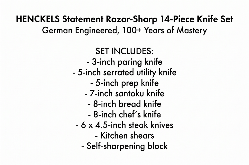 HENCKELS Statement Razor-Sharp 14-Piece Knife Set, German Engineered Knife Informed by over 100 Years of Mastery