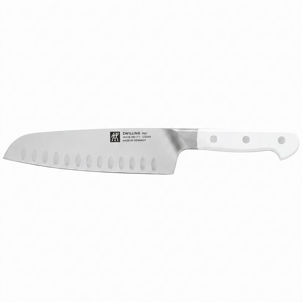 ZWILLING Pro Le Blanc 7-inch Slim Hollow Edge Santoku Knife