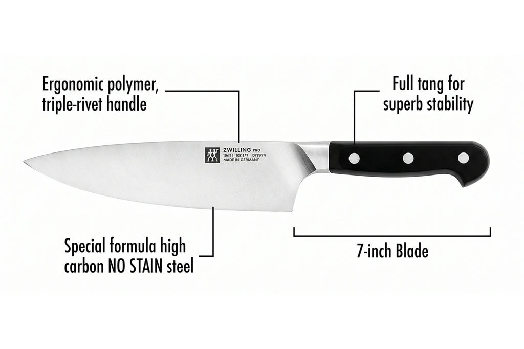 ZWILLING Pro Slim 7-inch Chef's Knife