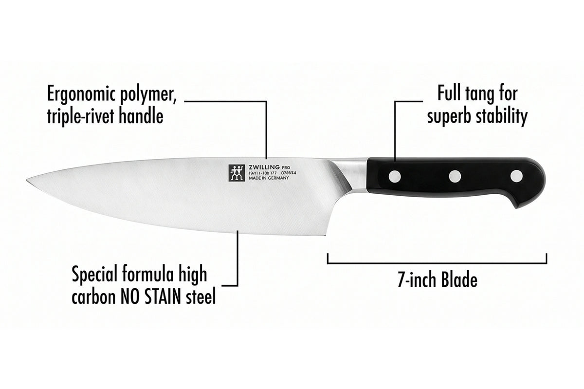 ZWILLING Pro Slim 7-inch Chef's Knife