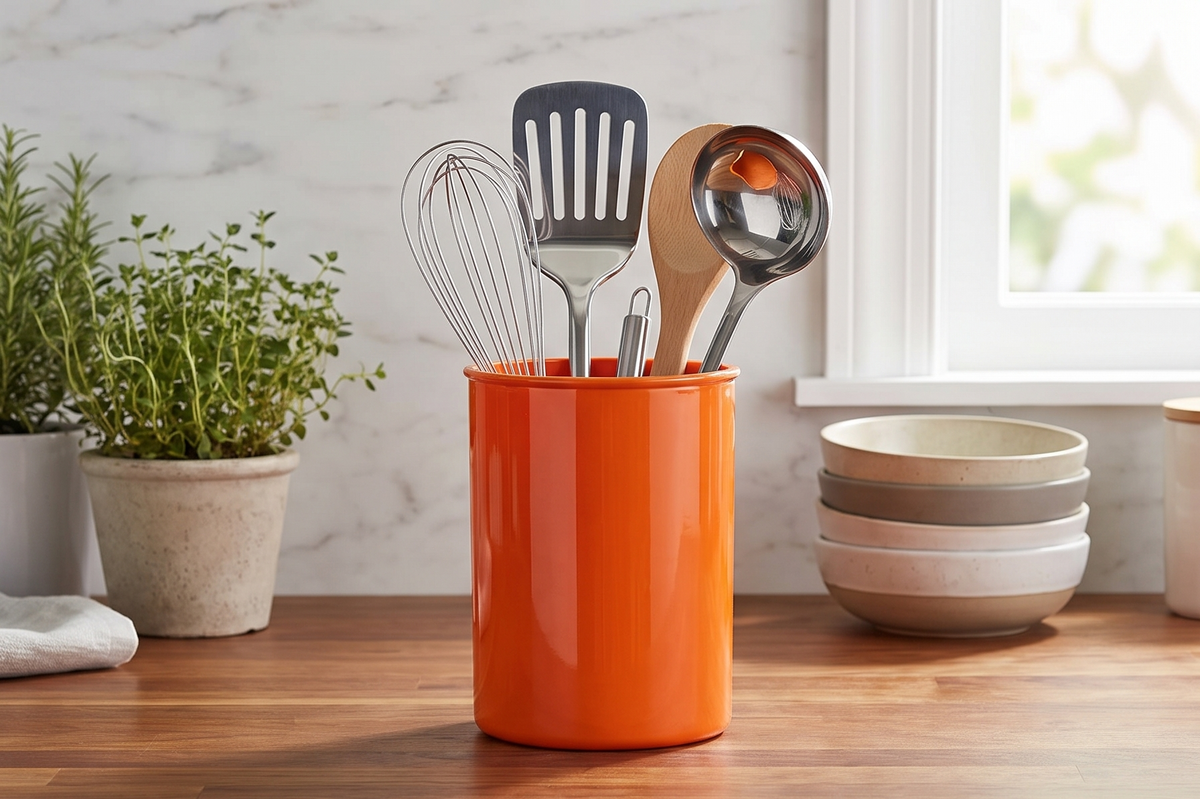 Calypso Basics by Reston Lloyd Plastic Utensil Holder, Orange