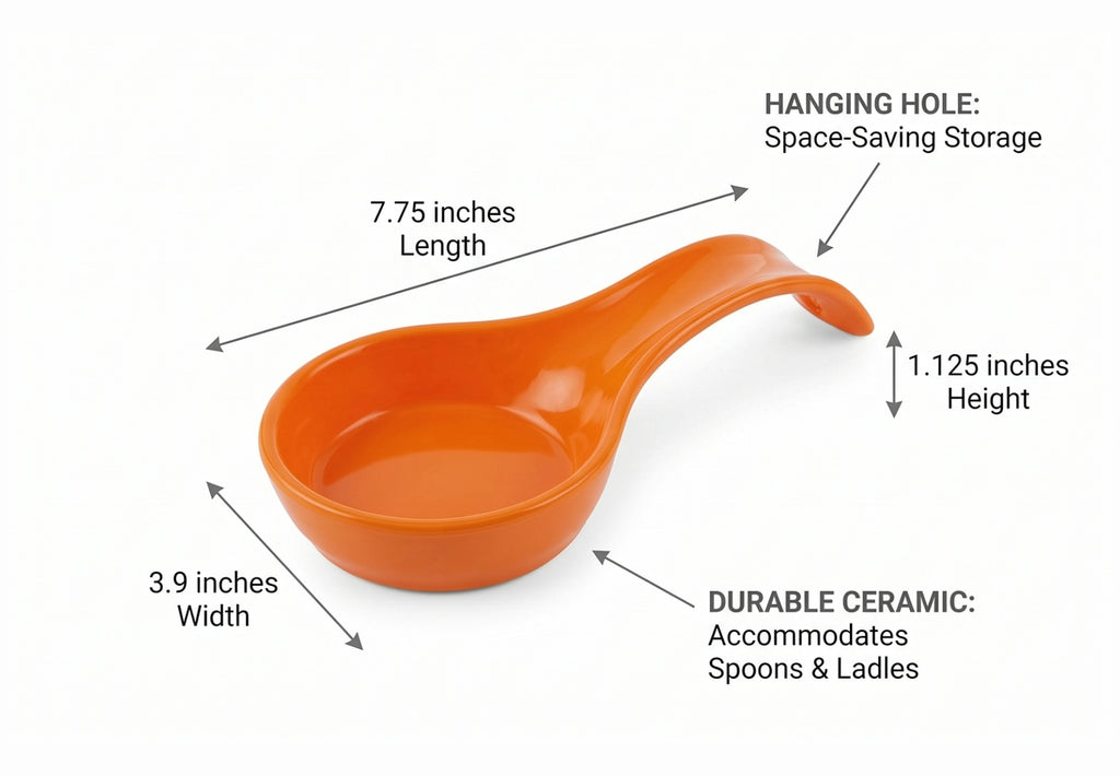 Calypso Basics by Reston Lloyd Spoon Rest, Orange, 3.9 x 7.75