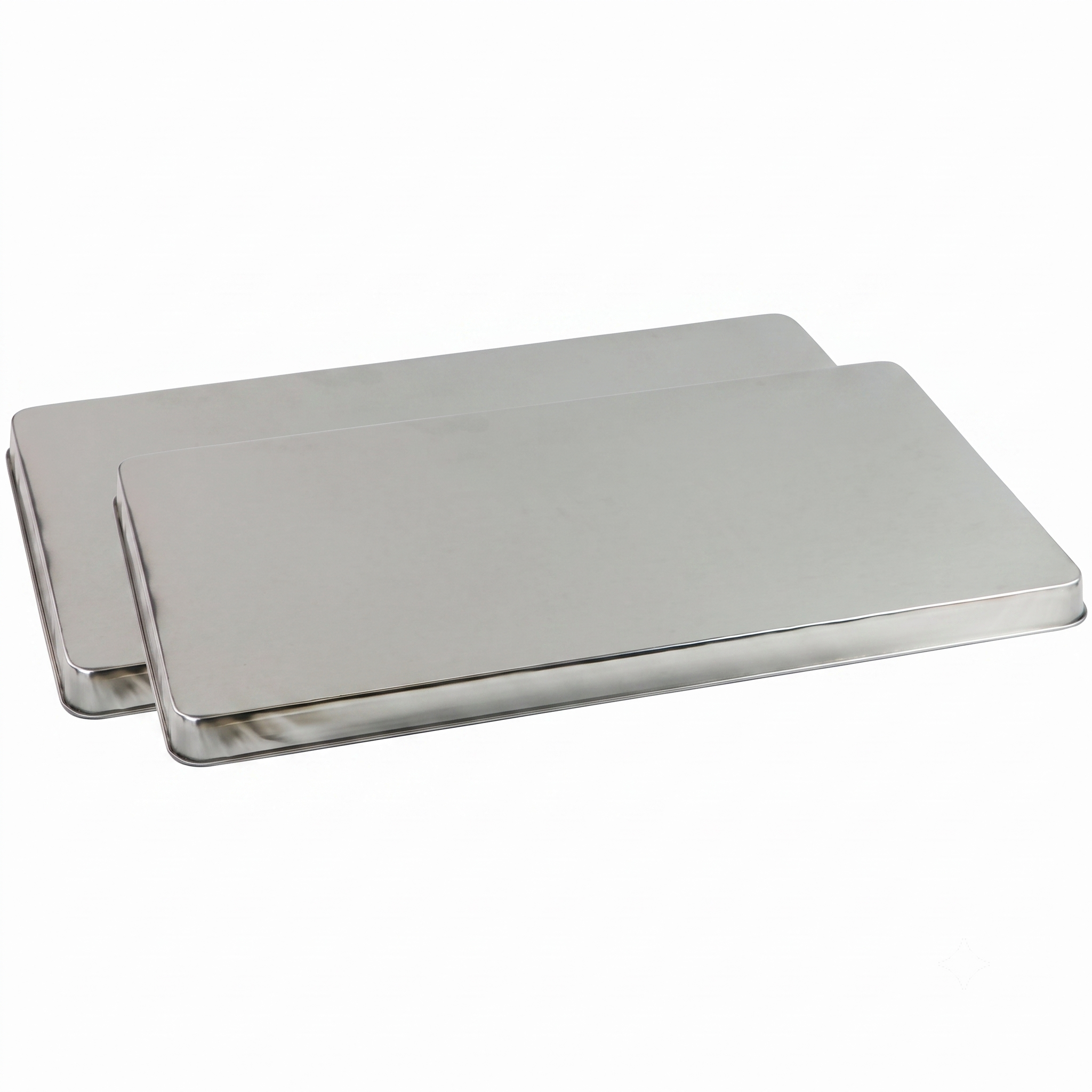 Reston Lloyd Rectangular Burner Cover, Steel, Set of 2, Stainless Look