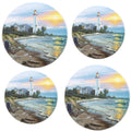 Reston Lloyd, Burner Covers For Electric Stovetop, Decorative Lightweight Tin Covers, Set of 4 (2-8 inch & 2-10 inch), Conceals Messy Drip Pans, Lighthouse
