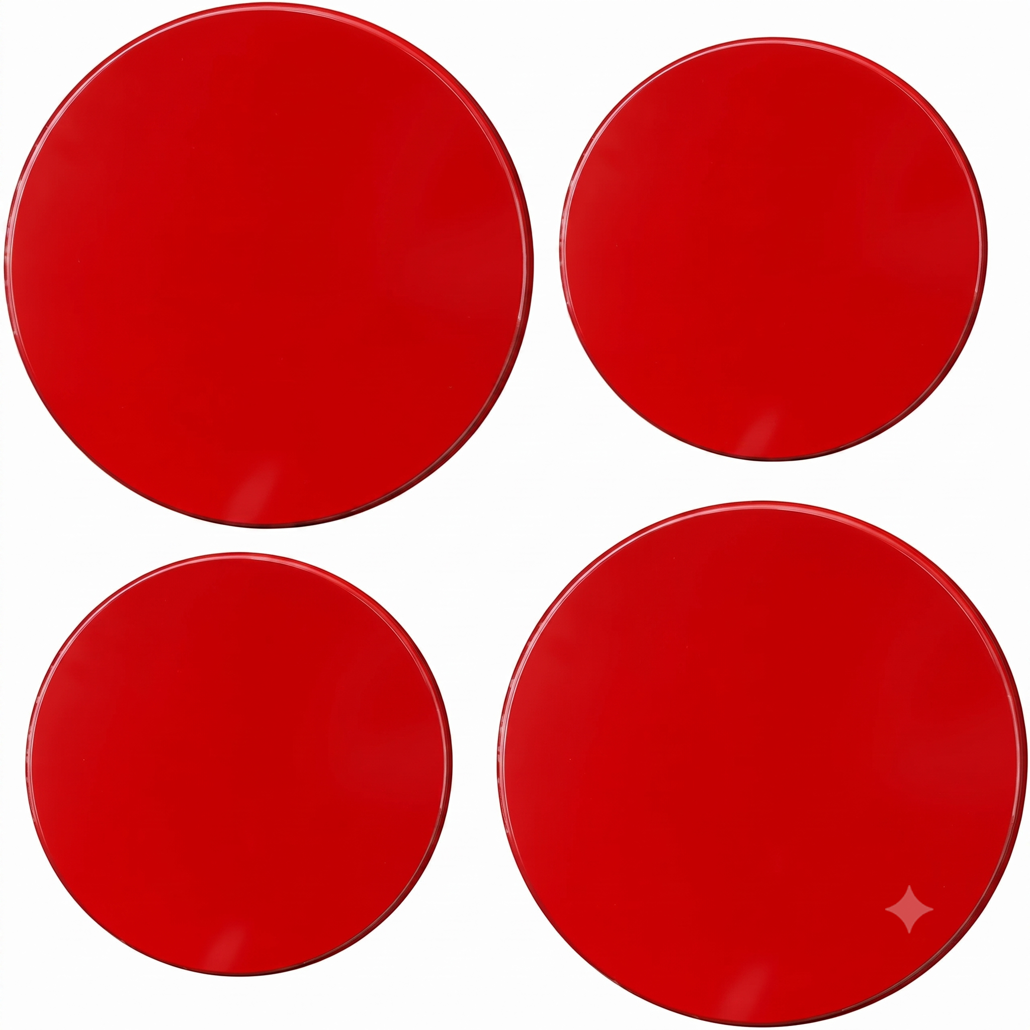 Reston Lloyd, Burner Covers For Electric Stovetop, Decorative Lightweight Tin Covers, Set of 4 (2-8 inch & 2-10 inch), Conceals Messy Drip Pans, Red